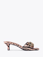 Kurt Geiger London Pink Mayfair Mule Mid Heel Sandals - Image 1 of 4