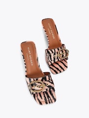 Kurt Geiger London Pink Mayfair Mule Mid Heel Sandals - Image 3 of 4