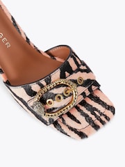 Kurt Geiger London Pink Mayfair Mule Mid Heel Sandals - Image 4 of 4