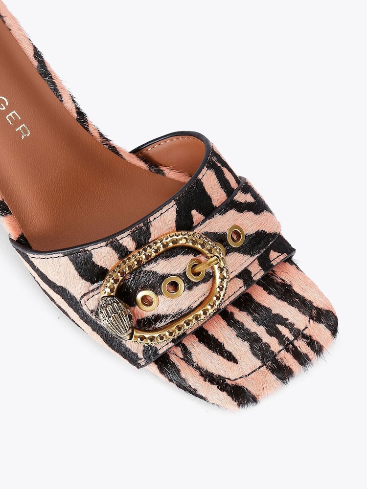 Kurt Geiger London Pink Mayfair Mule Mid Heel Sandals - Image 4 of 4