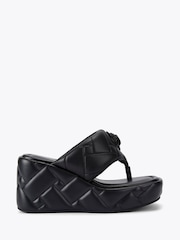 Kurt Geiger London Kensington Puffthong Black Sandals - Image 1 of 4