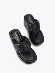 Kurt Geiger London Kensington Puffthong Black Sandals - Image 2 of 4