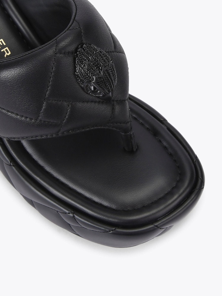 Kurt Geiger London Kensington Puffthong Black Sandals - Image 4 of 4