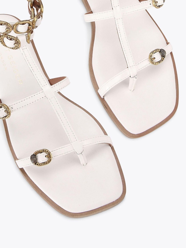 Kurt Geiger London White Regent Flat Gladiator Sandals - Image 2 of 4