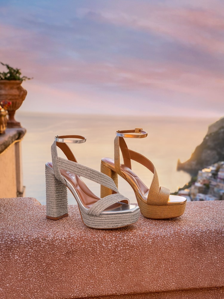 Goud - Carvela Gold Gala Platform Sandals - Image 1 of 5