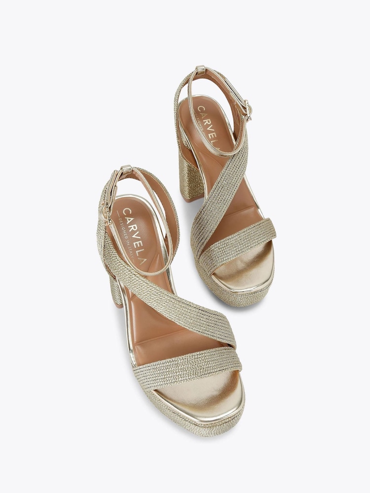Goud - Carvela Gold Gala Platform Sandals - Image 3 of 5