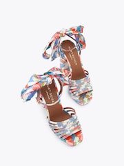 Kurt Geiger London Pierra Ankle Tie Platform Blue Sandals - Image 3 of 4
