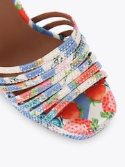 Kurt Geiger London Pierra Ankle Tie Platform Blue Sandals - Image 4 of 4