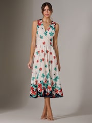 Jolie Moi Cream Jersey Sleeveless Midi Dress - Image 1 of 5