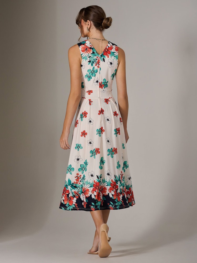 Jolie Moi Cream Jersey Sleeveless Midi Dress - Image 2 of 5