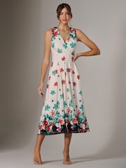 Jolie Moi Cream Jersey Sleeveless Midi Dress - Image 3 of 5