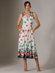 Jolie Moi Cream Jersey Sleeveless Midi Dress - Image 4 of 5