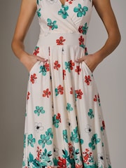 Jolie Moi Cream Jersey Sleeveless Midi Dress - Image 5 of 5