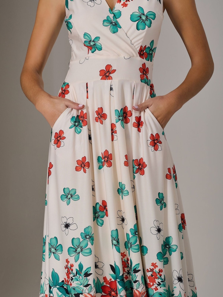 Jolie Moi Cream Jersey Sleeveless Midi Dress - Image 5 of 5