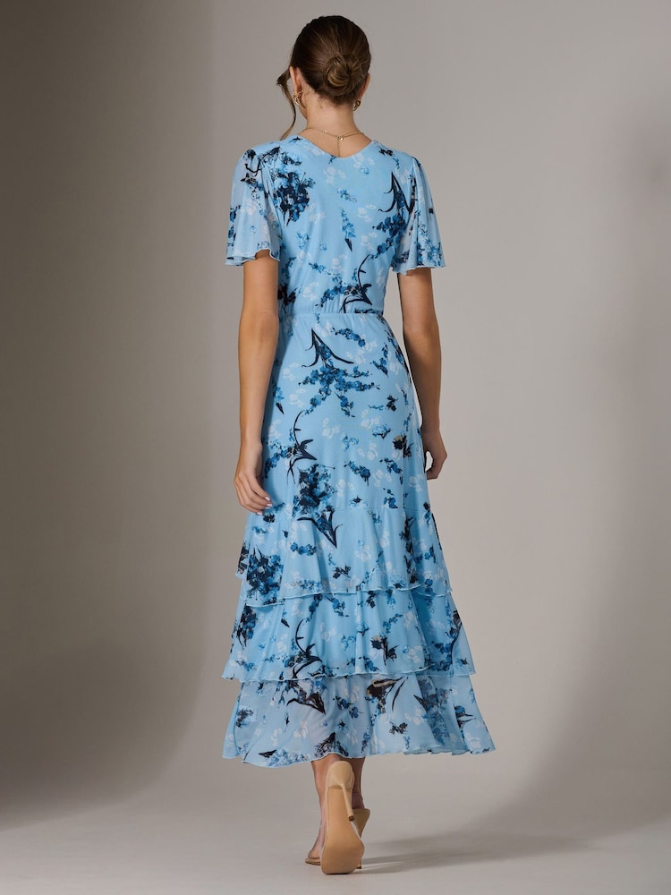 Jolie Moi Mesh potisk; vzorec Frill Hem dolga obleka (od sredine meč do nekaj nad gležnji) obleka - Slika 6 iz 6 Jolie Moi Mesh potisk; vzorec Frill Hem dolga obleka (od sredine meč do nekaj nad gležnji) obleka - Slika 6 iz 6
