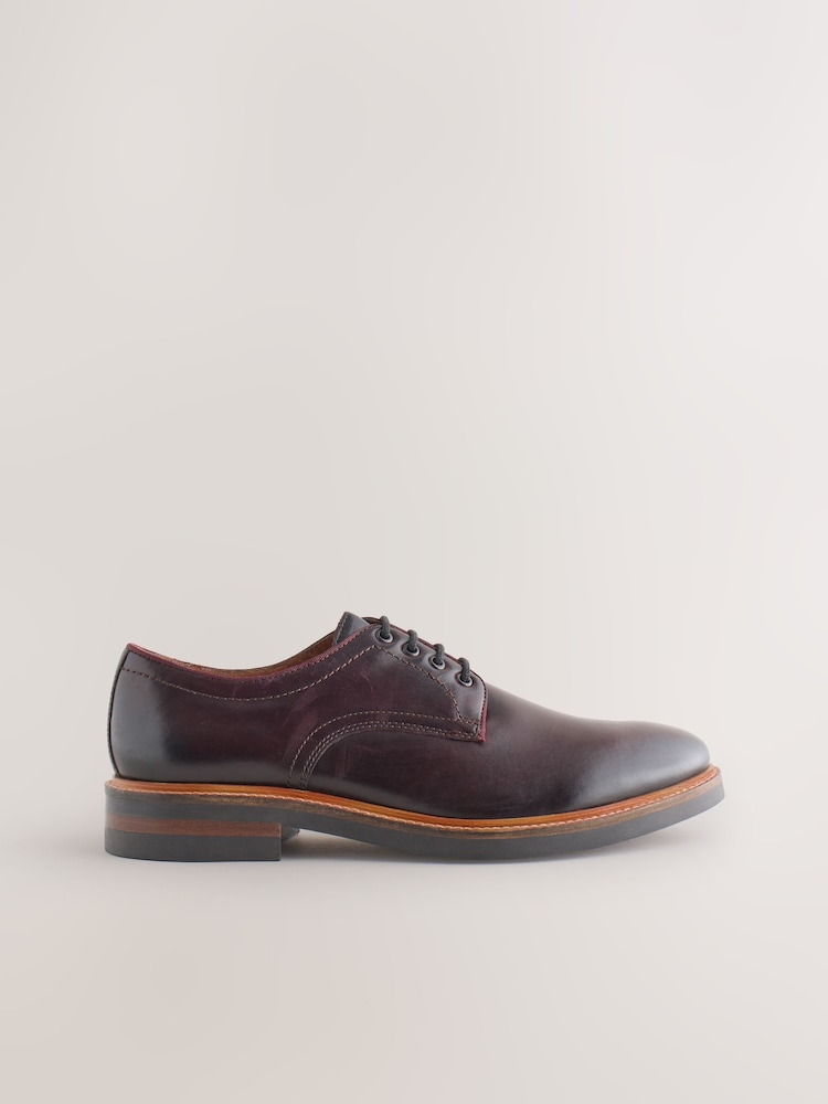 Burgundy Red Heritage Derby Shoes - Image 2 of 6