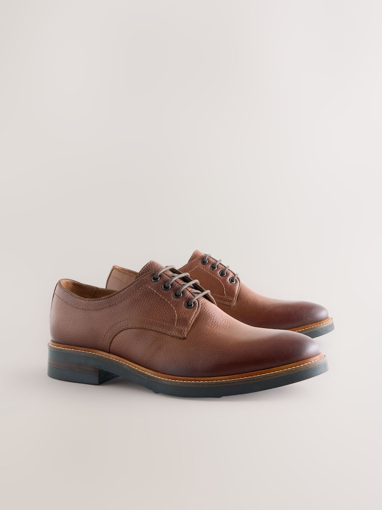 Tan Brown Heritage Derby Shoes - Image 2 of 5