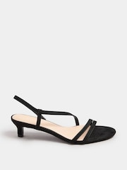 Long Tall Sally Black Kitten Heels Slingback Sandals - Image 2 of 5