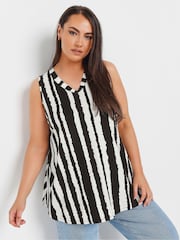 Yours Curve Black Elevated Rib Vest - Image 1 of 5