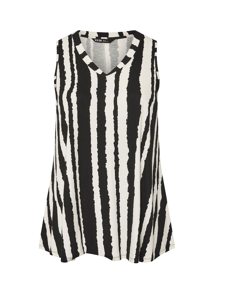 Yours Curve Black Elevated Rib Vest - Image 5 of 5
