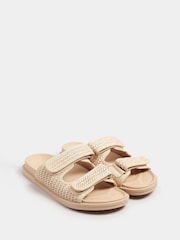 Yours Curve Natural Extra Wide Fit Woven Velcro Sandals - Image 4 of 6