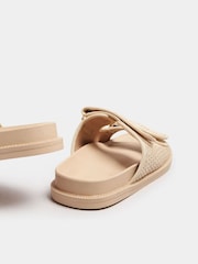 Yours Curve Natural Extra Wide Fit Woven Velcro Sandals - Image 5 of 6
