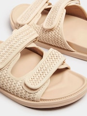 Yours Curve Natural Extra Wide Fit Woven Velcro Sandals - Image 6 of 6
