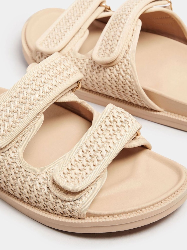 Yours Curve Natural Extra Wide Fit Woven Velcro Sandals - Image 6 of 6 Yours Curve Natural Extra Wide Fit Woven Velcro Sandals - Image 6 of 6