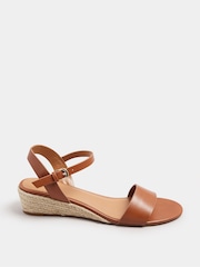 Long Tall Sally Brown Mid Heel Rope Wedge Sandals - Image 2 of 5