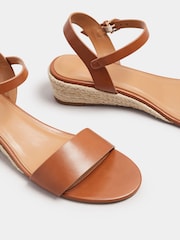 Long Tall Sally Brown Mid Heel Rope Wedge Sandals - Image 5 of 5