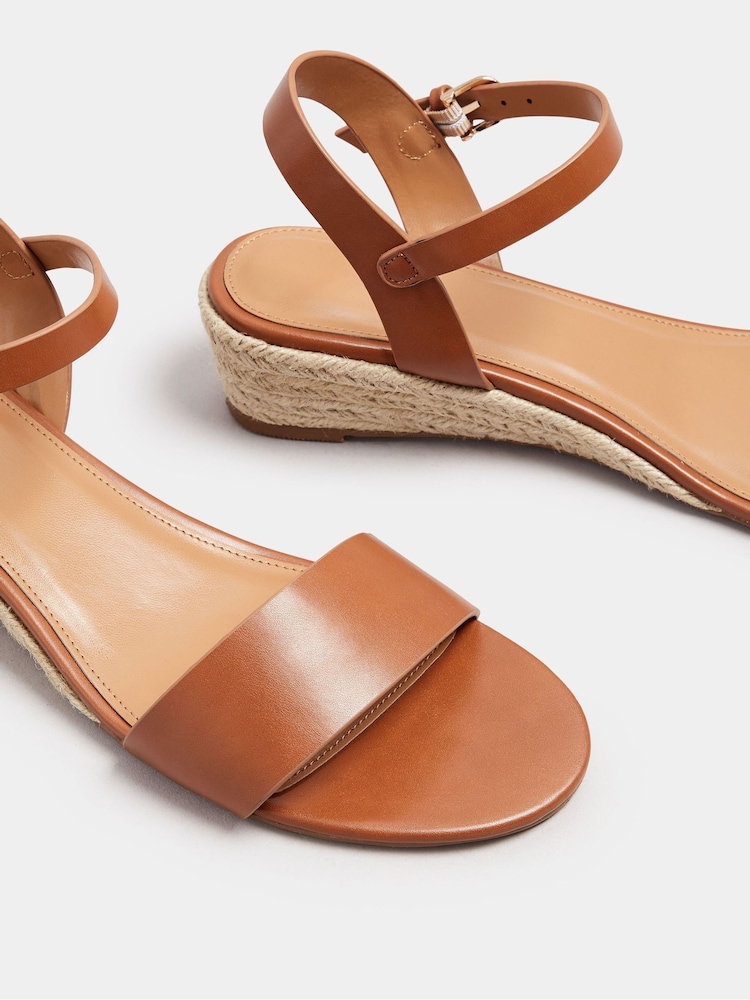 Long Tall Sally Brown Mid Heel Rope Wedge Sandals - Image 5 of 5