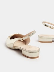 Long Tall Sally Gold Metal Trim Sling Back Shoes - Image 4 of 5