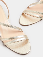 Long Tall Sally Gold Kitten Heels Slingback Sandals - Image 5 of 5
