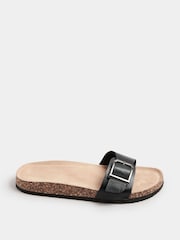 Yours Curve Black Extra-Wide Fit Single Buckle Sandals - Image 2 of 5