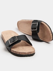 Yours Curve Black Extra-Wide Fit Single Buckle Sandals - Image 3 of 5