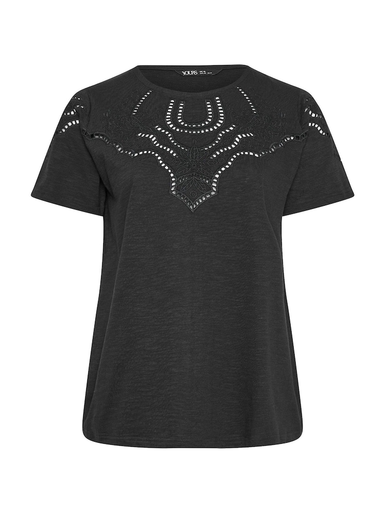 Schwarz - Yours Curve Ladder Insert 100% Cotton T-Shirt - Bild 1 von 1