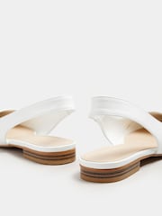 Long Tall Sally White Flat Patent Slingback Point Shoes - Image 4 of 5