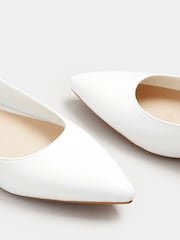 Long Tall Sally White Flat Patent Slingback Point Shoes - Image 5 of 5