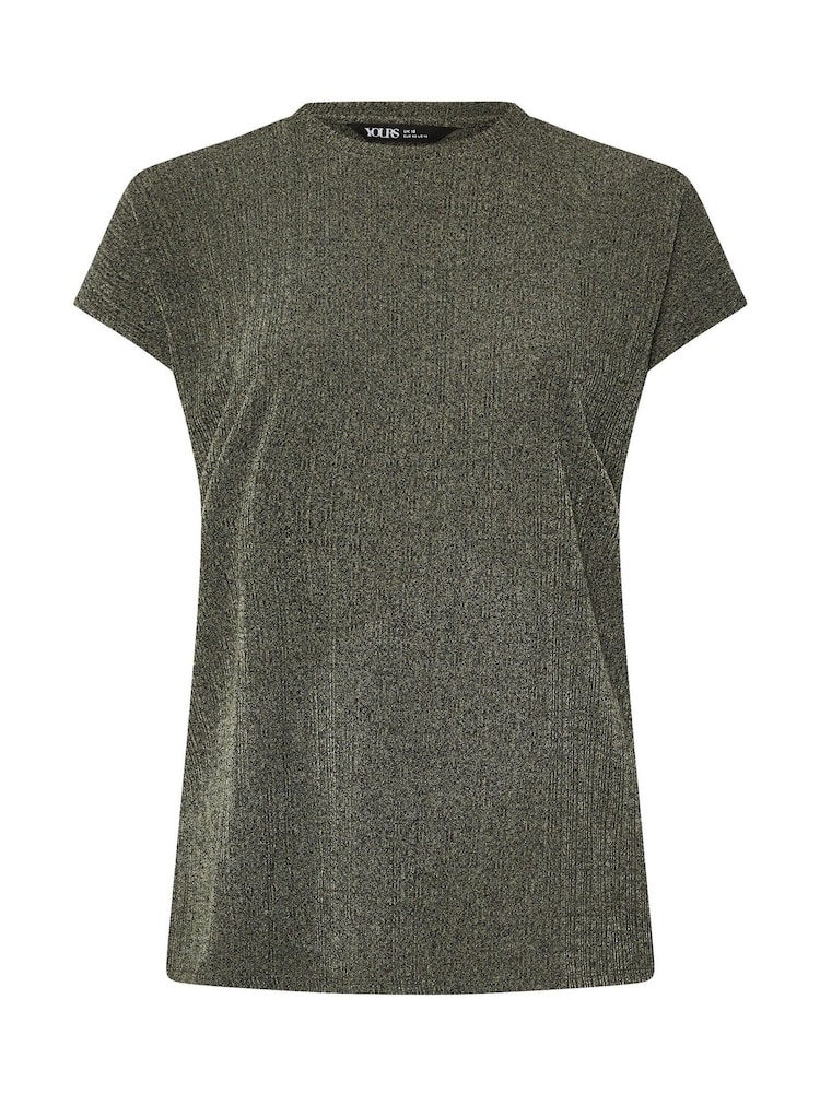 Yours Curve Green Knitted Co-Ord T-Shirt - Image 5 of 5