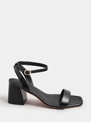 Yours Curve Black Extra Wide Fit Two Part Block Sandals - Image 2 of 5