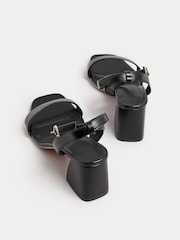 Yours Curve Black Extra Wide Fit Two Part Block Sandals - Image 4 of 5