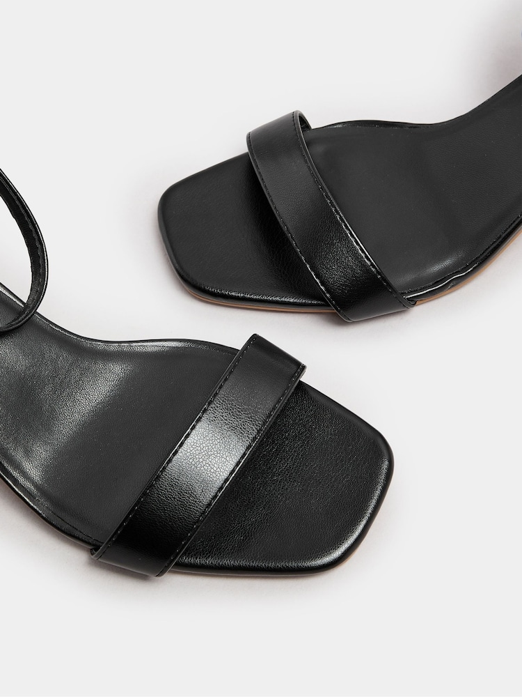 Yours Curve Black Extra Wide Fit Two Part Block Sandals - Image 5 of 5