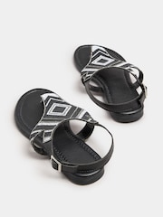 Yours Curve Black Extra Wide Fit Beaded T-Bar Sandals - Image 4 of 5