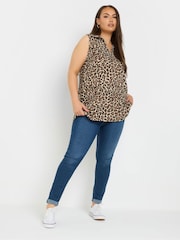 Yours Curve Natural Leopard Print Vest - Image 2 of 5