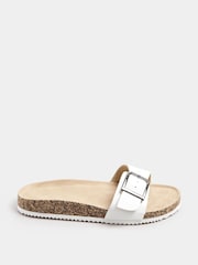Yours Curve White Extra-Wide Fit Single Buckle Sandals - Image 2 of 5