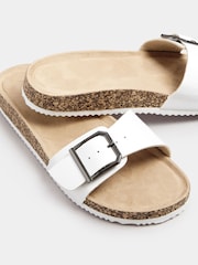 Yours Curve White Extra-Wide Fit Single Buckle Sandals - Image 4 of 5