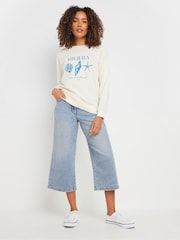 M&Co Blue Lightwash Wide Leg Crop Trousers - Image 2 of 5