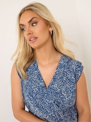 Blau - Yours Curve Frill Hem Top - Bild 4 von 5