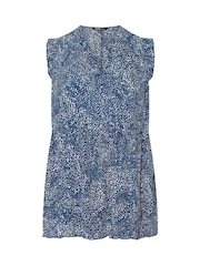Blau - Yours Curve Frill Hem Top - Bild 5 von 5