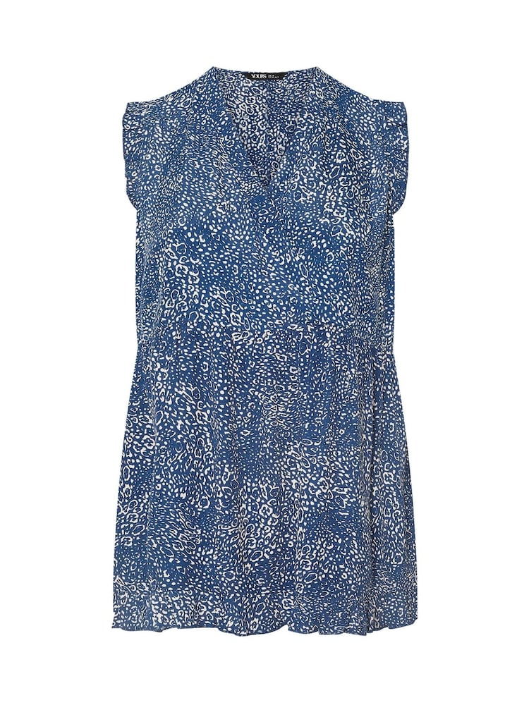 Blau - Yours Curve Frill Hem Top - Bild 5 von 5